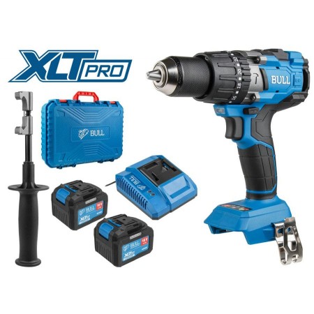Аккум. дрель-шуруповерт BULL SR 1805 в чем. XLTpro, 2х6 А*ч, БЕСЩЕТ., 18 В, 120 Н*м, БЗП(мет.) 13 мм
(Доп. функции: Ударное сверление, "AntiKickback", режим "TURBO")