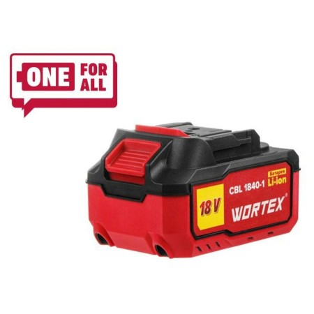 Аккумулятор WORTEX CBL 1840-1 18.0 В, 4.0 А*ч, Li-Ion ALL1
(18.0 В, 4.0 А*ч, индикатор заряда, обрезиненный корпус)