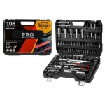 Набор головок и бит 108пр. 1/4",1/2" PRO STARTUL STUTTGART (PRO-108S)
(6 граней)