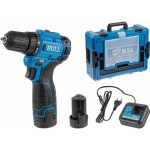 Аккум. дрель-шуруповерт BULL SR 1203 Xcase БЕСЩЕТ., 12 В, 37 Н*м, 2*2 А*ч акб, БЗП 10 мм
(шурупы до 8 мм)