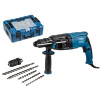 Перфоратор BULL BH 2802 в чем. Xcase 850 Вт, 3.2 Дж, 28 мм, 4 реж. + 2 зубила, 3 сверла, БЗП
(вес 3.8 кг)