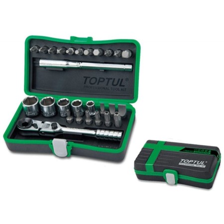 Набор головок и бит 1/4" 6-13мм 27предм. 6гр. TOPTUL (GADW2701)