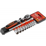 Набор головок 1/4" 4-13мм 12предм. PRO STARTUL (PRO-41414)
(пласт. подвес, 6 граней)