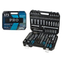 Набор головок и бит 171пр. 1/4",3/8",1/2" PRO STARTUL LE MANS (PRO-171L)
(6 граней)