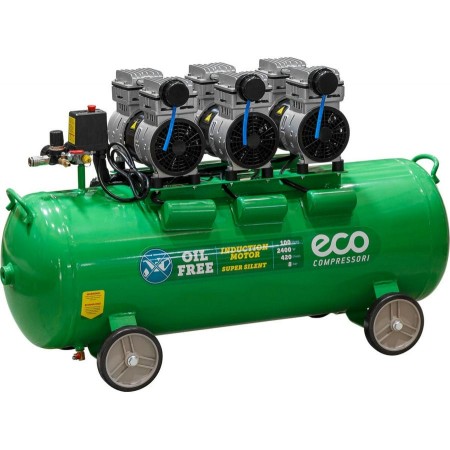 Компрессор ECO AE-100-OF1 безмасляный
(420 л/мин, 8 атм, коаксиальный, безмасляный, ресив. 100 л, 230 В, 2,4 кВт)