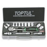 Набор головок 1/2" 8-24мм 15предм. 6гр. метал.кейс TOPTUL (GCAD1502)