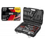 Набор головок и ключей 216пр. 1/4",3/8",1/2" PRO STARTUL STUTTGART (PRO-216S)
(6 граней)