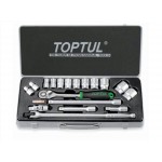 Набор головок 1/2" 10-32мм 18предм. 6гр. метал.кейс TOPTUL (GCAD1802)