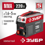 ЗУБР 220 А, MMA, сварочный аппарат, инверторный СА-220К Мастер