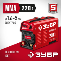 ЗУБР 220 А, MMA, сварочный аппарат, инверторный СА-220 Мастер