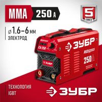 ЗУБР 250 А, MMA, сварочный аппарат, инверторный СА-250 Мастер