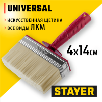 STAYER  UNIVERSAL, 4 х 14 см, светлая щетина, пластмассовый корпус, все виды ЛКМ, макловица (01824-14)