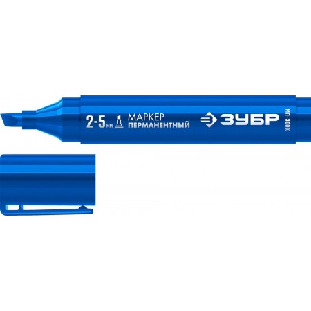 ЗУБР  МП-300К 2-5 мм, клиновидный, синий, перманентный маркер, Профессионал (06323-7)