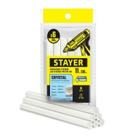 STAYER  Cristal, 1 х 100 мм, 6 шт, прозрачные, универсальные клеевые стержни Professional (0682-H6)