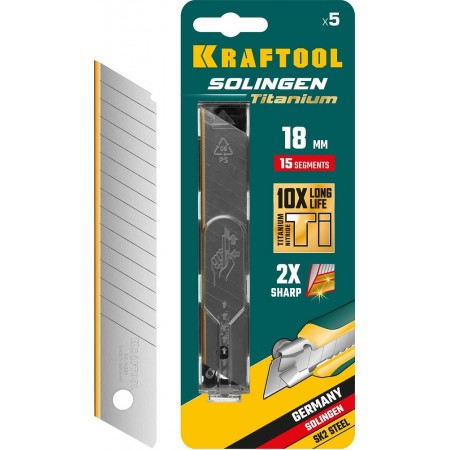 KRAFTOOL 18 мм, 5 шт, лезвия сегментированные TiN SGT-18 09606-TIN-18-S5_z02