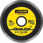 STAYER Ø 115х22.2 мм, алмазный, сплошной, круг отрезной для УШМ CERAMO 3664-115_z01 Professional