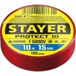 STAYER 10м х 15 мм, красная, Protect-10 изолента ПВХ 12291-R_z01 Professional