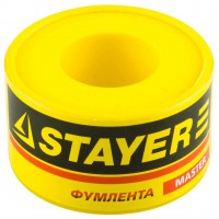 STAYER толщина 0,075 мм, плотность 0,40 г/см3, ширина 25 мм, фум лента 12360-25-040