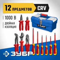 ЗУБР 12 шт., наборы губцевого инструмента диэлектрического 2214-H12_z01 Профессионал