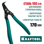 KRAFTOOL 170 мм, съемник стопорных колец, внешний, изогнутый 22812-4 Профессионал