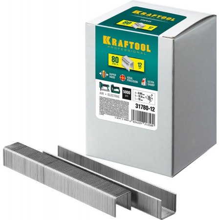 KRAFTOOL скобы тип 80, 12 мм, скобы для степлера 31780-12