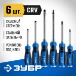 ЗУБР 6 шт, набор отверток ударных с магнитным наконечником Ударник 25026 Профессионал