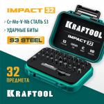 KRAFTOOL 32 шт, Cr-Mo-V-Nb, набор бит ударных торсионных 26066-H32