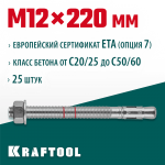 KRAFTOOL М12x220, ETA Опция 7, 25 шт., анкер клиновой 302184-12-220