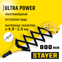 STAYER заклепки 3.2-6.4 мм из алюминия, стали, нерж. стали, литой корпус, заклепочник рычажно-складной 3115_z01