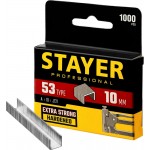 STAYER скобы тип 53 (A / 10 / JT21), 10 мм, 1000 шт., закаленные, особотвердые, скобы для степлера тонкие 3159-10_z02 Professional