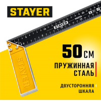 STAYER 500 мм, столярный угольник со стальным полотном 3430-50