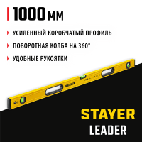 STAYER 1000 мм, уровень строительный фрезерованный LEADER 3466-100_z01