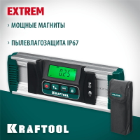 KRAFTOOL диапазон 0-360°, HOLD, подсветка экрана, IP67, точность 0.05°, уровень-уклономер электронный EXTREM 34686