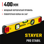 STAYER 400 мм, 3 глазка,точность 0.5 мм/м, уровень строительный фрезерованный PRO STABIL 3471-040_z02