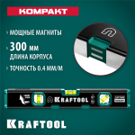 KRAFTOOL 300 мм, компактный магнитный уровень с зеркальным глазком 34784