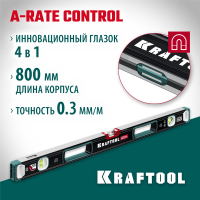 KRAFTOOL  A-Rate Control 800 мм, Магнитный сверхпрочный уровень (34988-80)