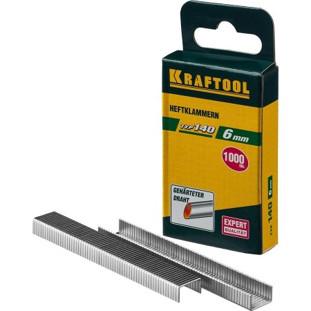 KRAFTOOL скобы тип 140, 6 мм, скобы супертвердые 31680-06