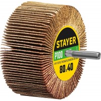 STAYER P100, 60х30 мм, круг шлифовальный лепестковый на шпильке 36609-100