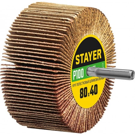 STAYER P100, 60х30 мм, круг шлифовальный лепестковый на шпильке 36609-100