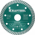 KRAFTOOL Ø 115Х22.2 мм, алмазный, сегментный, по армированному бетону, кирпичу диск отрезной TURBO 36682-115