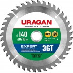 URAGAN Expert 140 x 20/16мм 36Т, диск пильный по дереву