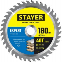 STAYER EXPERT 180 x 20/16мм 40T, диск пильный по дереву, точный рез