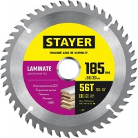 STAYER LAMINATE 185 x 30/20мм 56T, диск пильный по ламинату, аккуратный рез