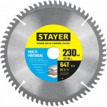 STAYER 230 х 32/30 мм, 64Т, диск пильный по алюминию MULTI MATERIAL 3685-230-32-64