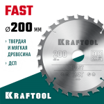 KRAFTOOL Fast 200 х 30 мм 24Т, диск пильный по дереву (36950-200-30)