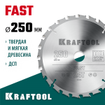 KRAFTOOL Fast 250 х 32 мм 24Т, диск пильный по дереву (36950-250-32)