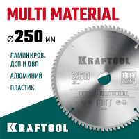 KRAFTOOL Multi Material 250х30мм 80Т, диск пильный по алюминию (36953-250-30)