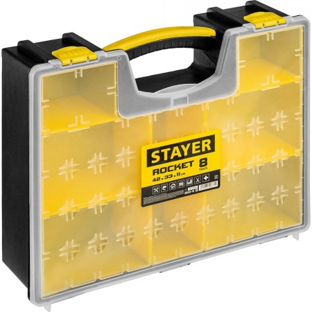 STAYER 420х334х115 мм (16,5"), пластиковый, органайзер ROCKET-8 38033-16_z01