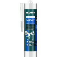 KRAFTOOL  Sanitary, 300 мл, прозрачный, санитарный силиконовый герметик (41255-2)