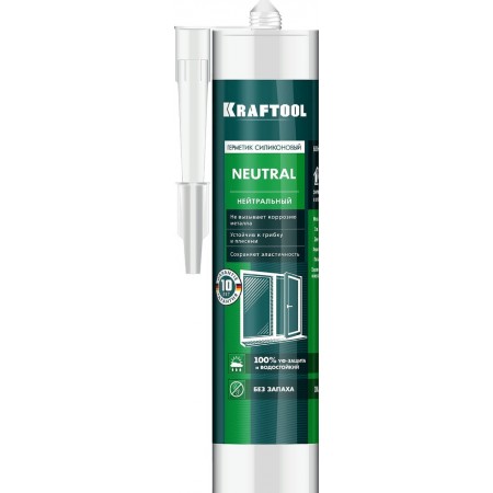 KRAFTOOL  Neutral, 300 мл, белый, нейтральный силиконовый герметик (41257-0)